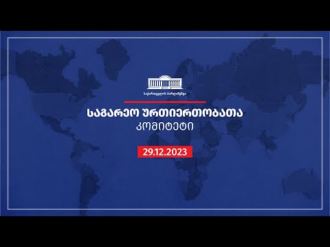 საგარეო ურთიერთობათა კომიტეტის  სხდომა   - 29.12.2023